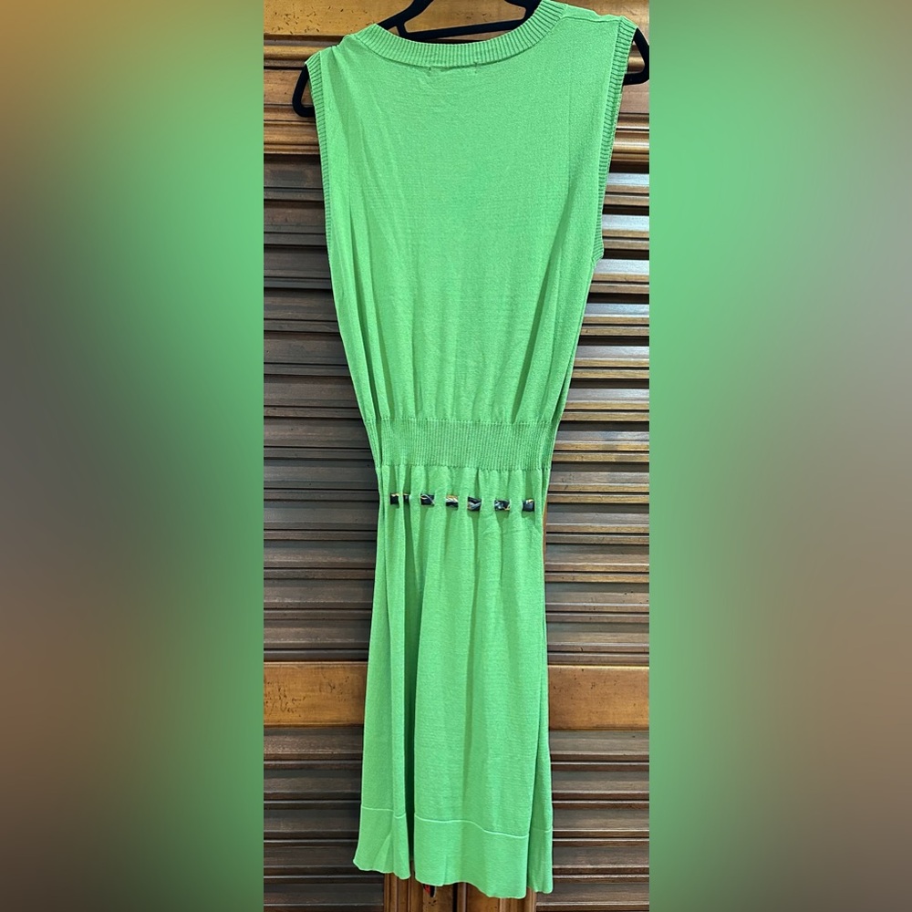 Baloot NWT Green Knot Dress with scarf Belt easy to travel - Picture 4 of 9